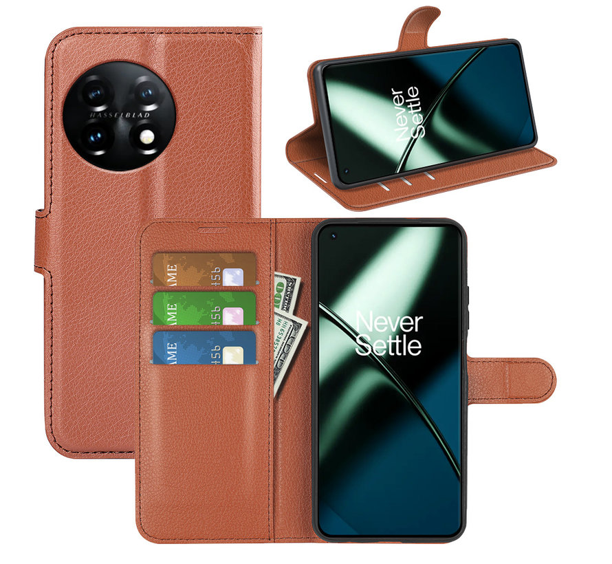 OnePlus 11 Wallet Flip Case Brown