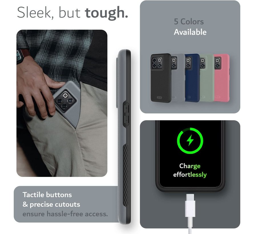 OnePlus 10T Case MergeGrip DualShield Gray