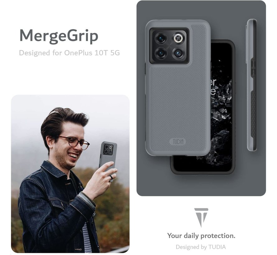 OnePlus 10T Hoesje MergeGrip DualShield Grijs