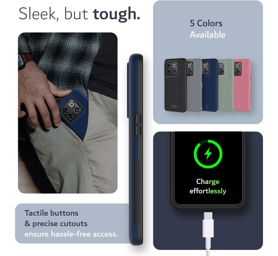 OnePlus 10T Hoesje MergeGrip DualShield Blauw