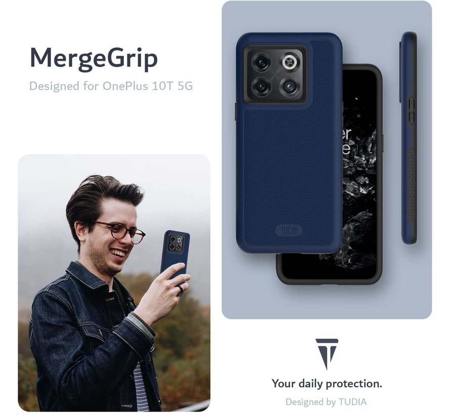 OnePlus 10T Hülle MergeGrip DualShield Blau