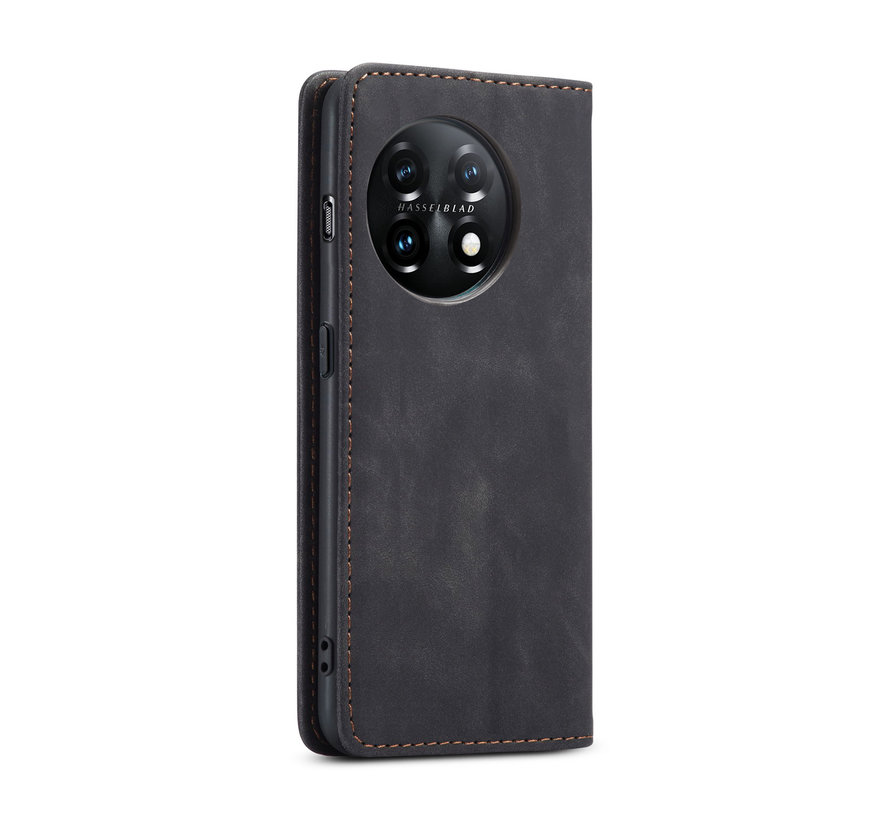 OnePlus 11 Wallet Case Vintage Leather Black