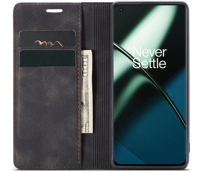 ProGuard OnePlus 11 Wallet Hoesje Vintage Leder Zwart