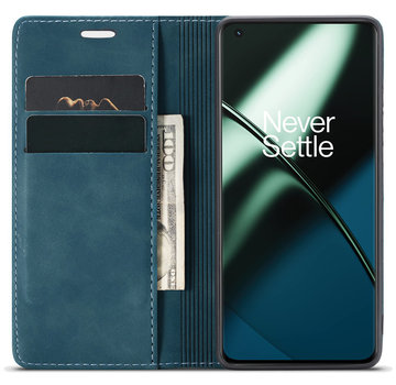 ProGuard OnePlus 11 Wallet Hoesje Vintage Leder Blauw