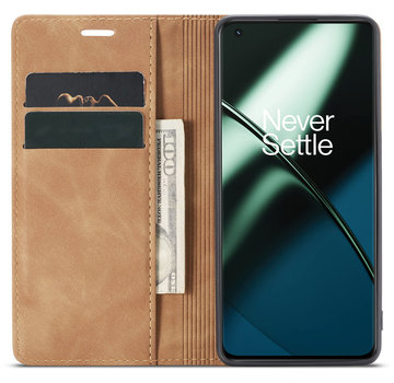 ProGuard OnePlus 11 Wallet Hoesje Vintage Leder Bruin