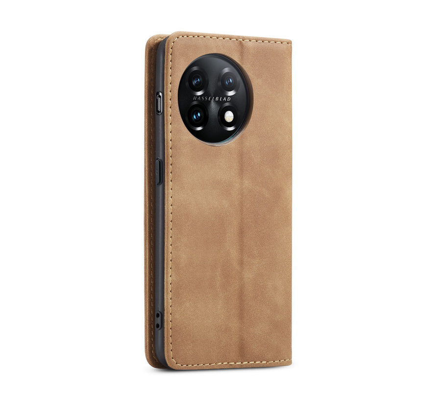 OnePlus 11 Wallet Case Vintage Leather Brown