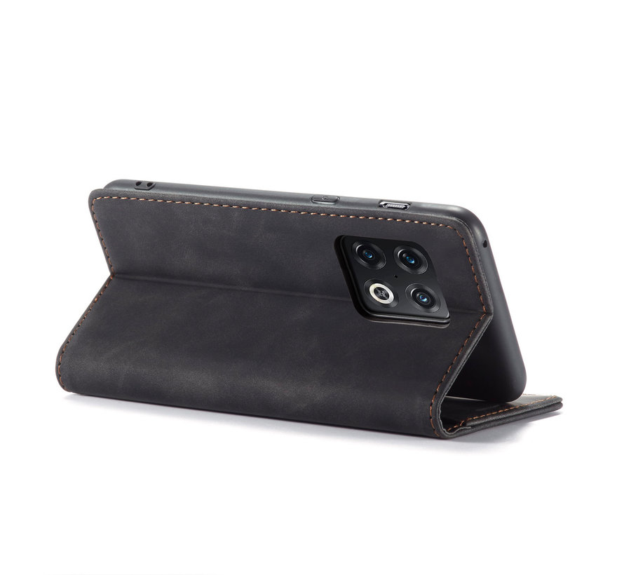 OnePlus 10 Pro Wallet Case Vintage Leather Black