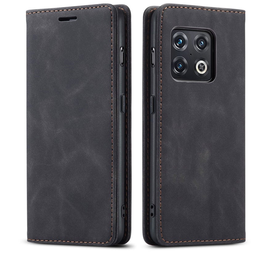 OnePlus 10 Pro Wallet Case Vintage Leather Black