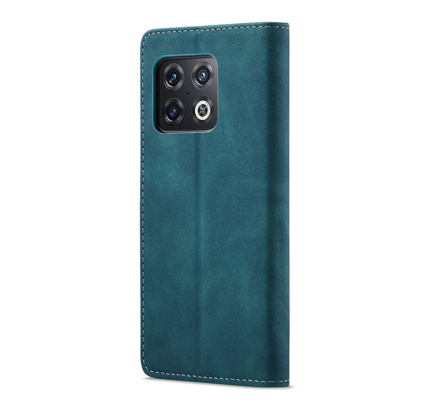 OnePlus 10 Pro Wallet Case Vintage Leather Blue