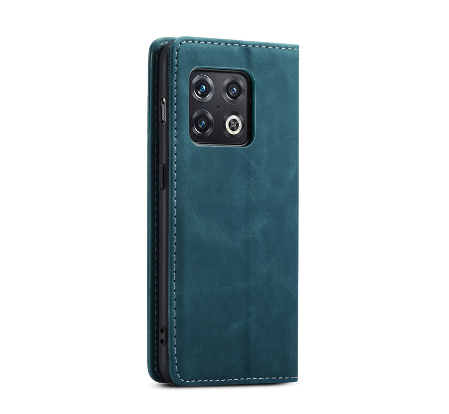 OnePlus 10 Pro Wallet Case Vintage Leather Blue