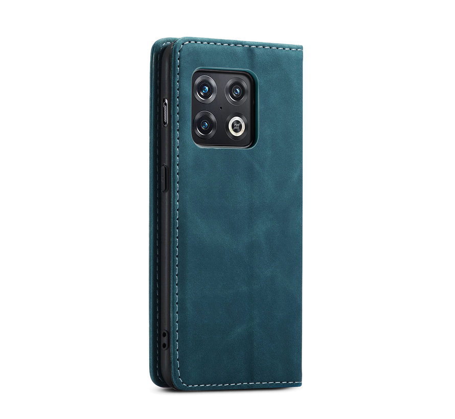 OnePlus 10 Pro Wallet Case Vintage Leder Blau