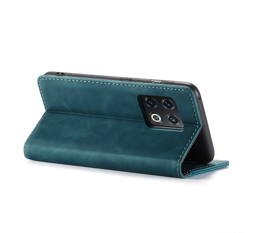 OnePlus 10 Pro Wallet Case Vintage Leather Blue