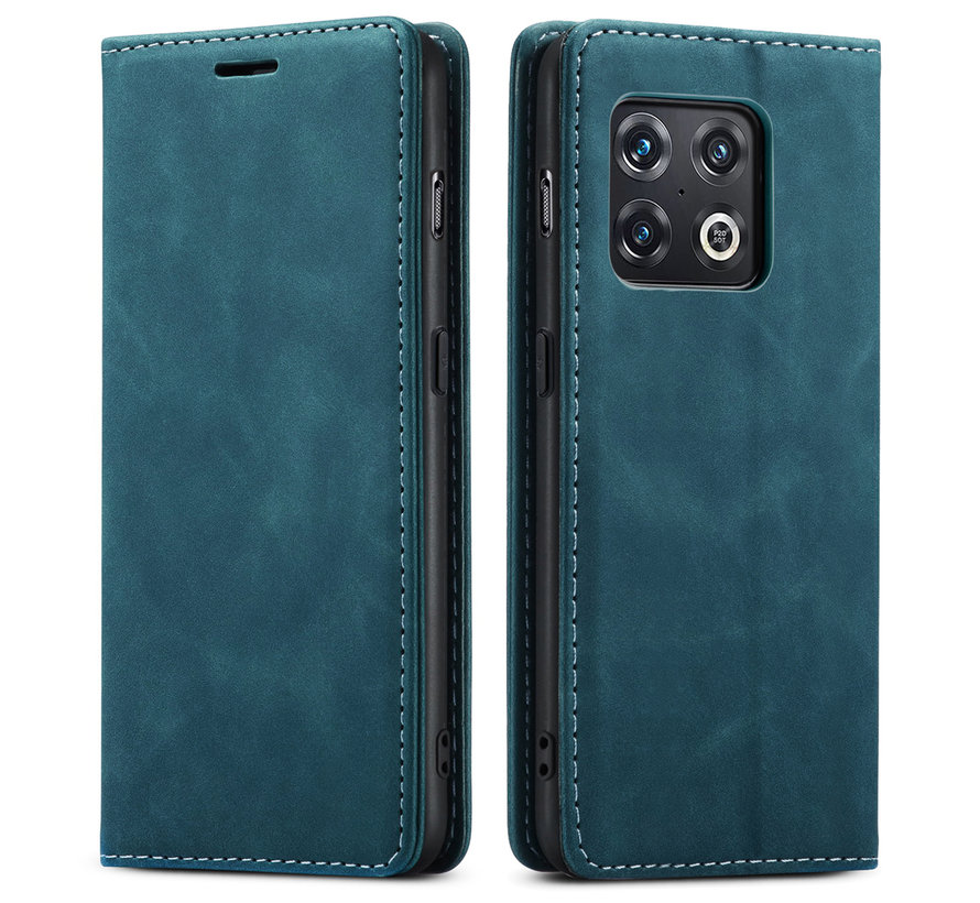 OnePlus 10 Pro Wallet Case Vintage Leather Blue