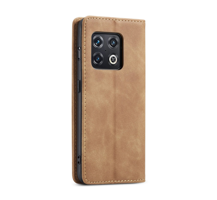 OnePlus 10 Pro Wallet Case Vintage Leather Beige