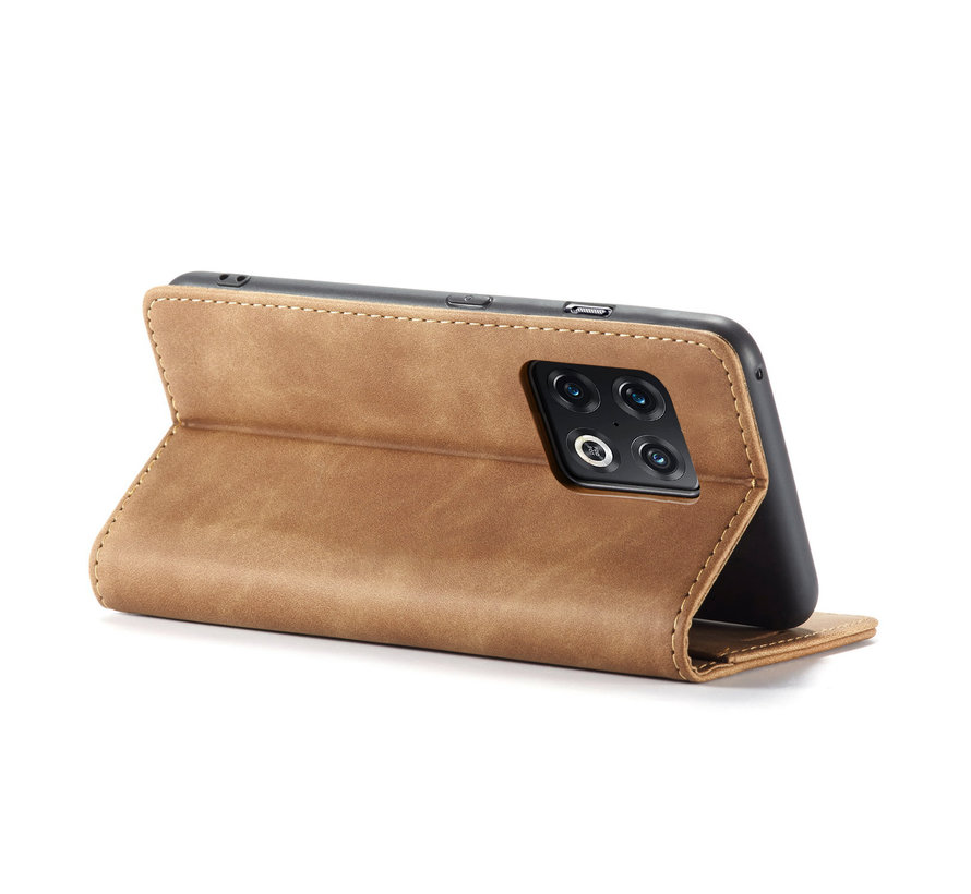 OnePlus 10 Pro Wallet Case Vintage Leather Beige