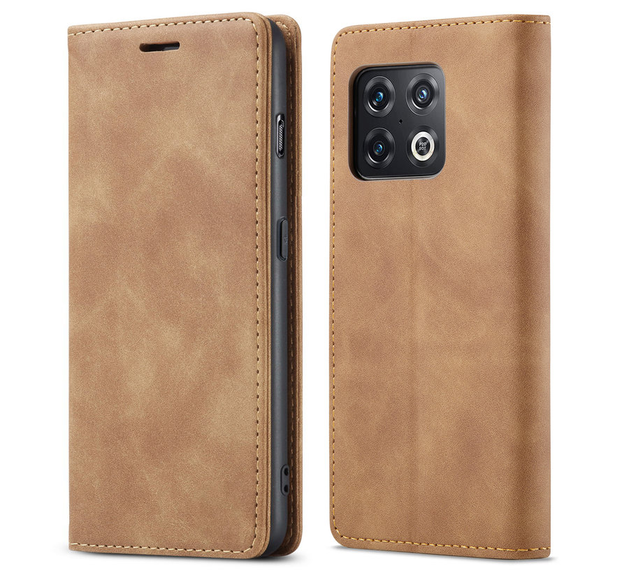 OnePlus 10 Pro Wallet Case Vintage Leather Beige