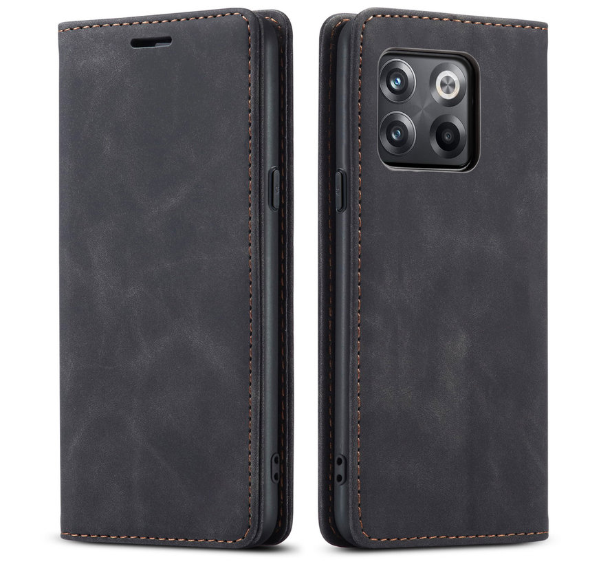 OnePlus 10T Wallet Case Vintage Leather Black