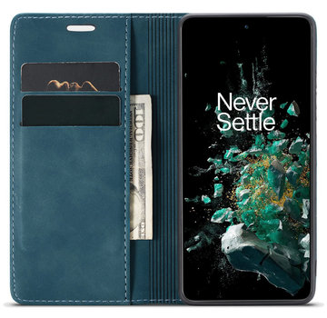 ProGuard OnePlus 10T Wallet Hoesje Vintage Leder Blauw