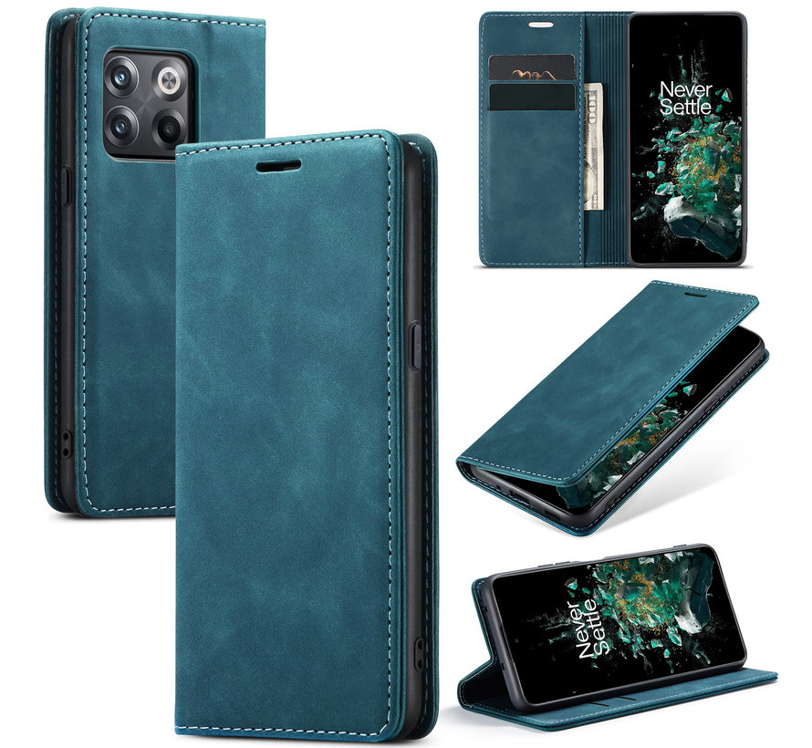 OnePlus 10T Wallet Case Vintage Leder Blau