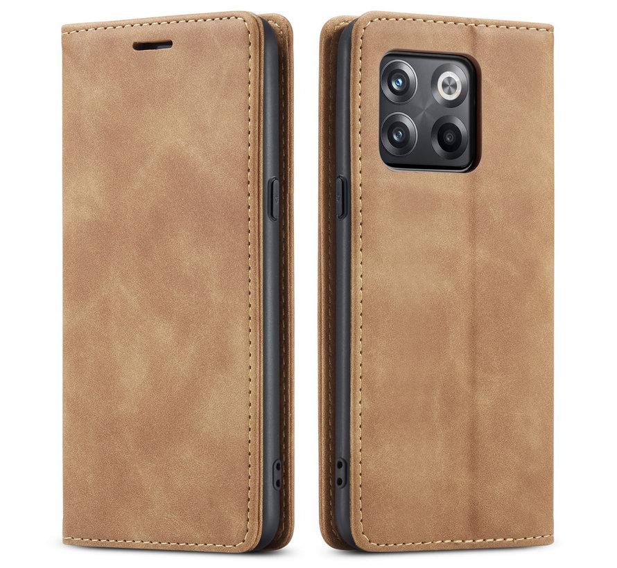 OnePlus 10T Wallet Case Vintage Leather Brown