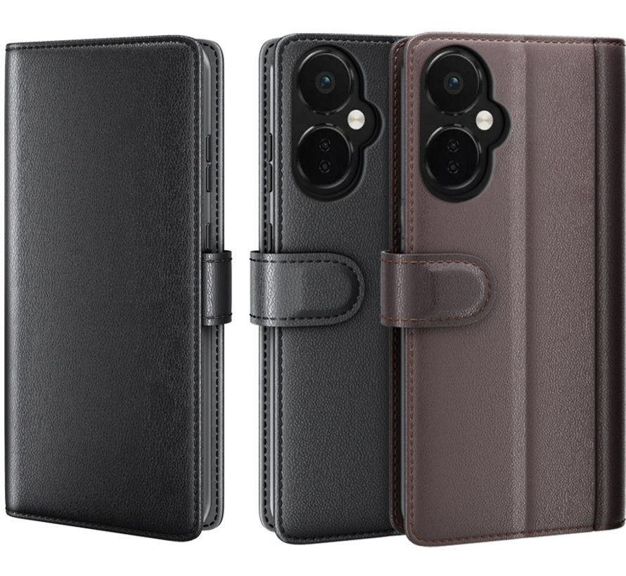 OnePlus Nord CE 3 Lite Wallet Case Echtes Leder Braun