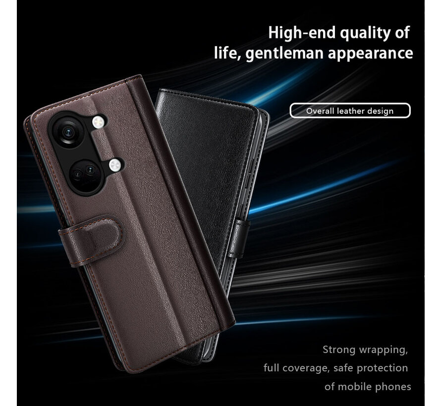 OnePlus Nord 3 Wallet Case Genuine Leather Brown