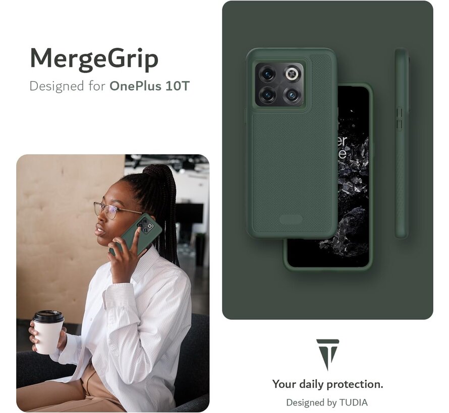 OnePlus 10T Case MergeGrip DualShield Dark Green