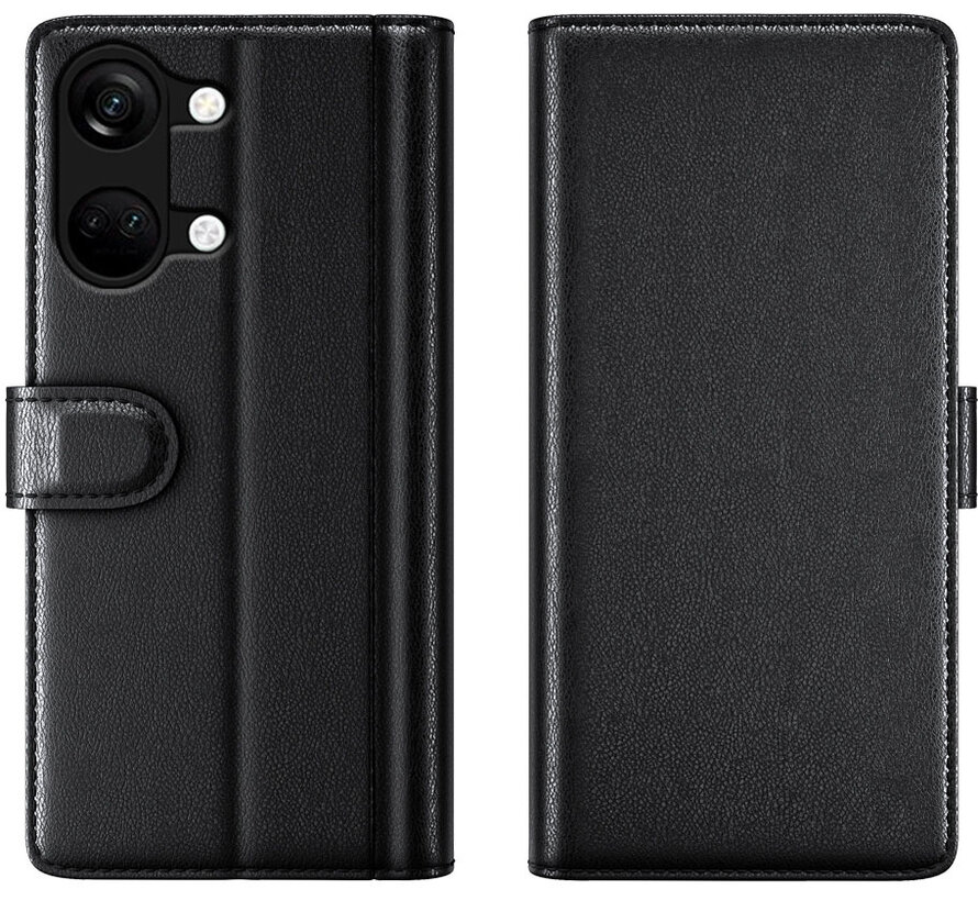 OnePlus Nord 3 Wallet Case Genuine Leather Black