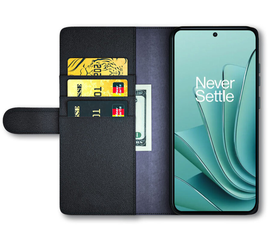 OnePlus Nord 3 Wallet Hoesje Echt Leder Zwart