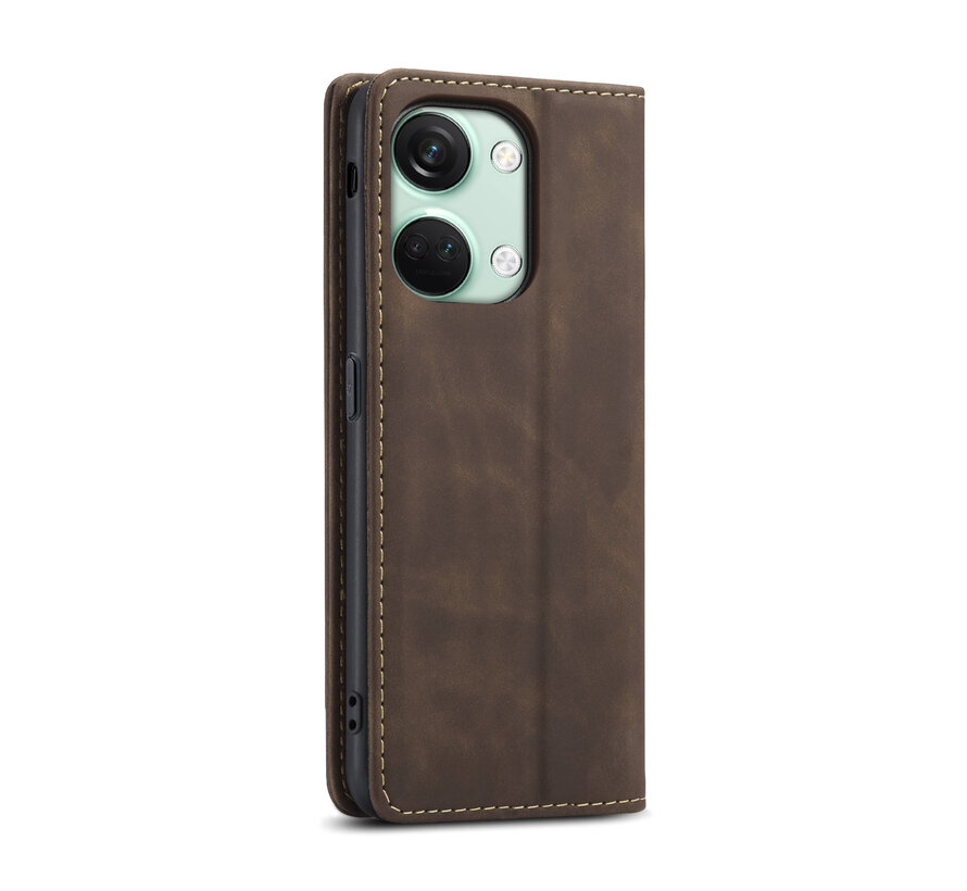 OnePlus Nord 3 Wallet Hoesje Vintage Leder Bruin