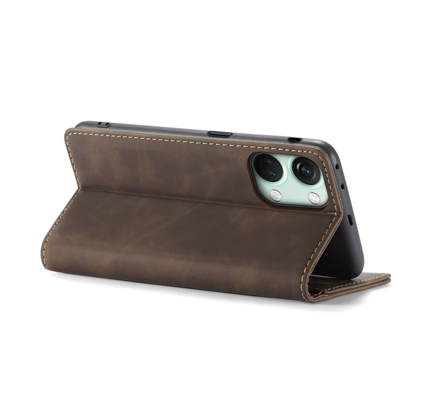 OnePlus Nord 3 Wallet Hoesje Vintage Leder Bruin