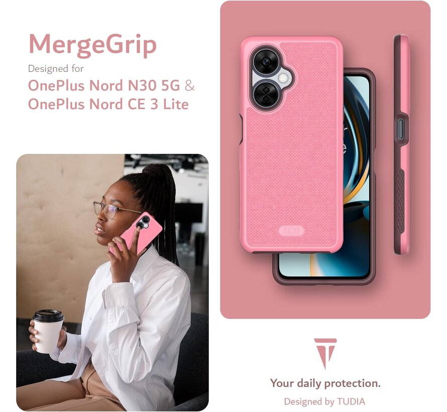 OnePlus Nord CE 3 Lite Case MergeGrip DualShield Pink