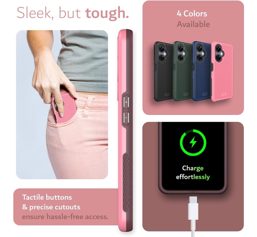 OnePlus Nord CE 3 Lite Hülle MergeGrip DualShield Pink
