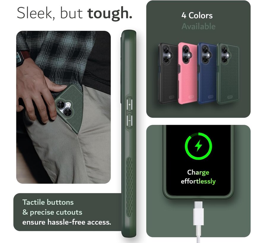 OnePlus Nord CE 3 Lite Case MergeGrip DualShield Green