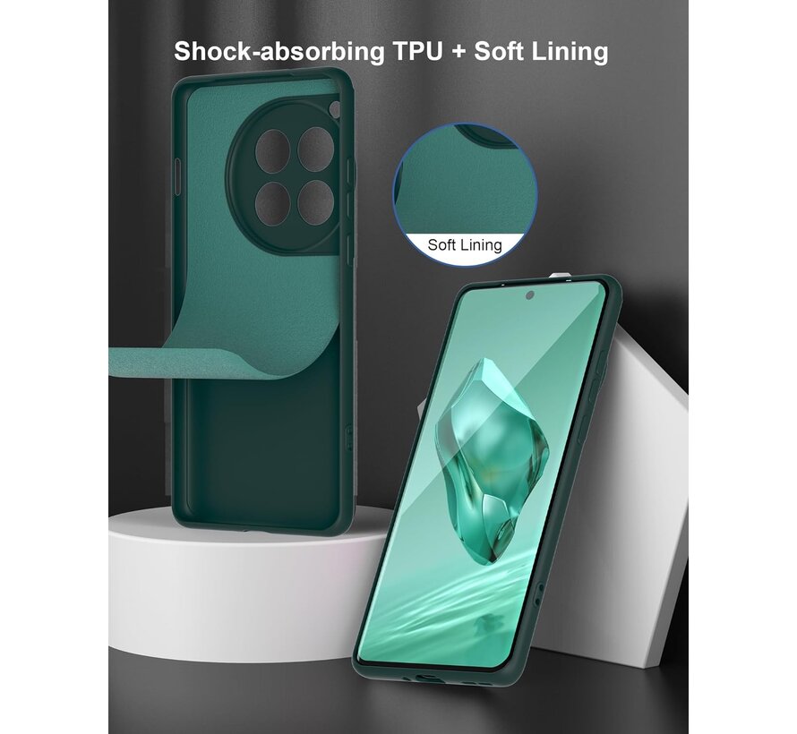OnePlus 12 Hoesje Liquid Silicone Groen