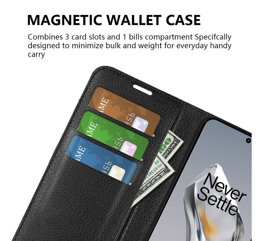 OnePlus 12 Wallet Flip Case Black