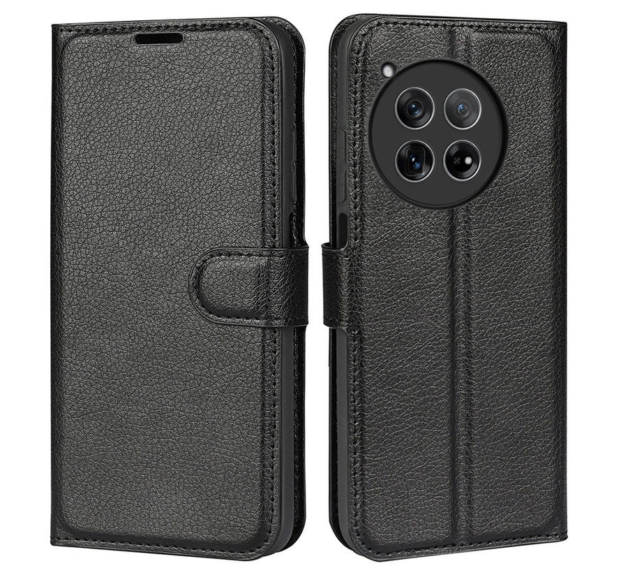 OnePlus 12 Wallet Flip Case Zwart