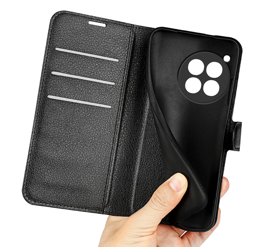 OnePlus 12 Wallet Flip Case Zwart