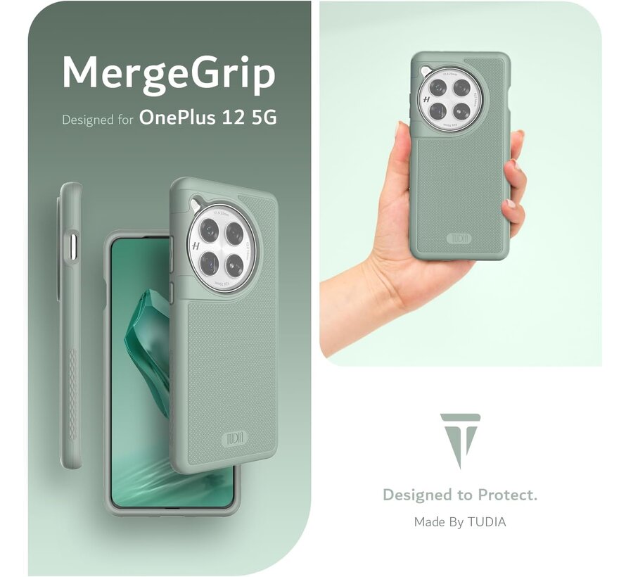 OnePlus 12 Hoesje MergeGrip Licht Groen