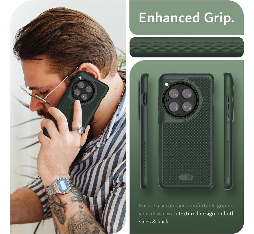 OnePlus 12 Hoesje MergeGrip Donker Groen