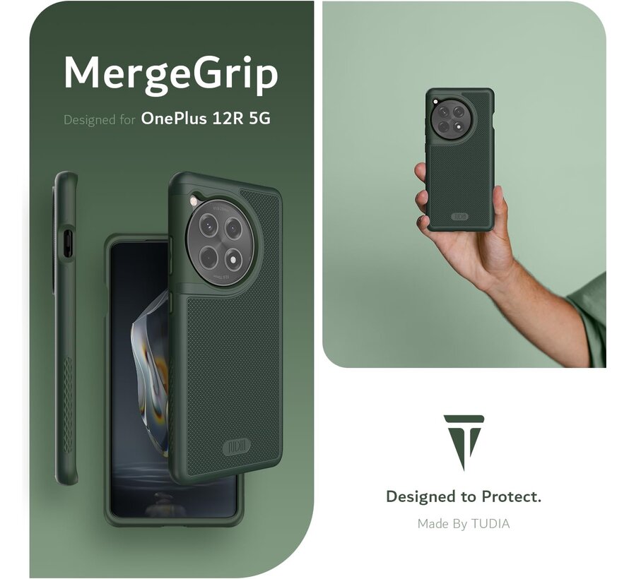 OnePlus 12R Hoesje MergeGrip Donker Groen