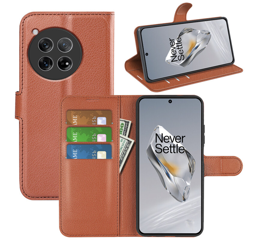 OnePlus 12 Wallet Flip Case Braun
