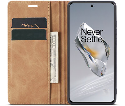 ProGuard OnePlus 12 Wallet Hoesje Vintage Leder Beige