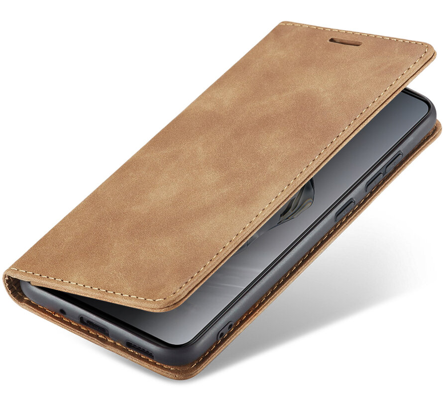 OnePlus 12 Wallet Case Vintage Leder Beige