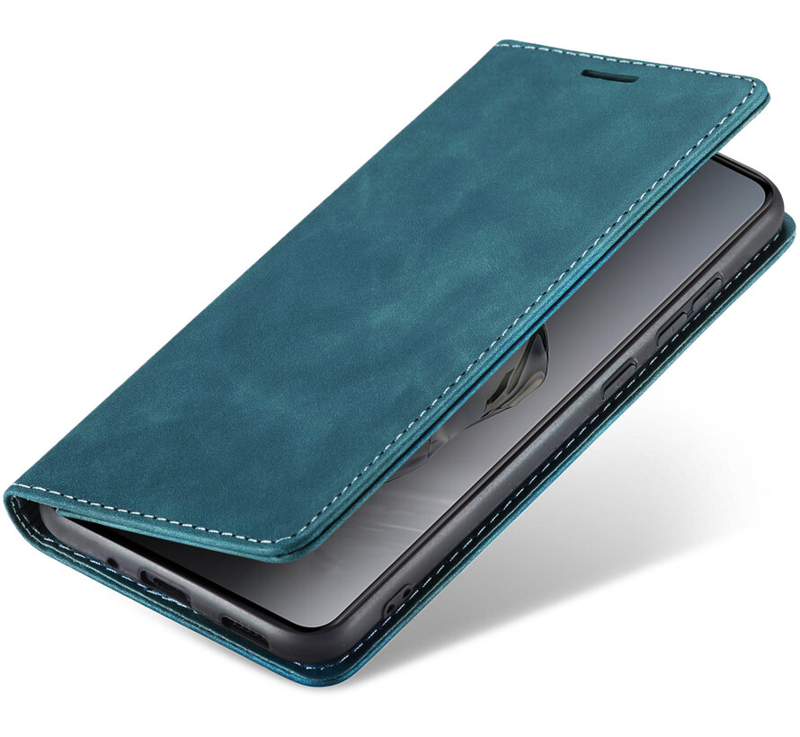 OnePlus 12 Wallet Case Vintage Leather Blue
