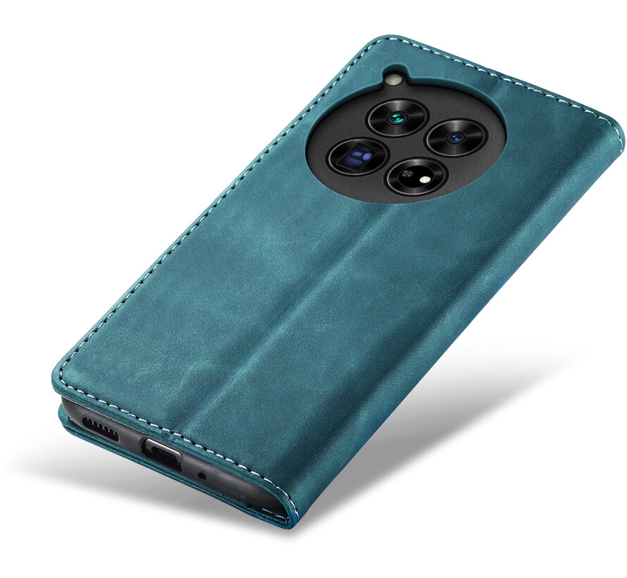 OnePlus 12 Wallet Case Vintage Leder Blau