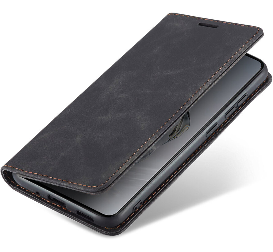 OnePlus 12 Wallet Case Vintage Leder Schwarz