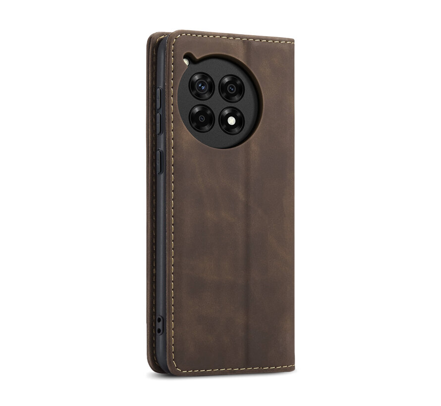 OnePlus 12R Wallet Case Vintage Leather Brown