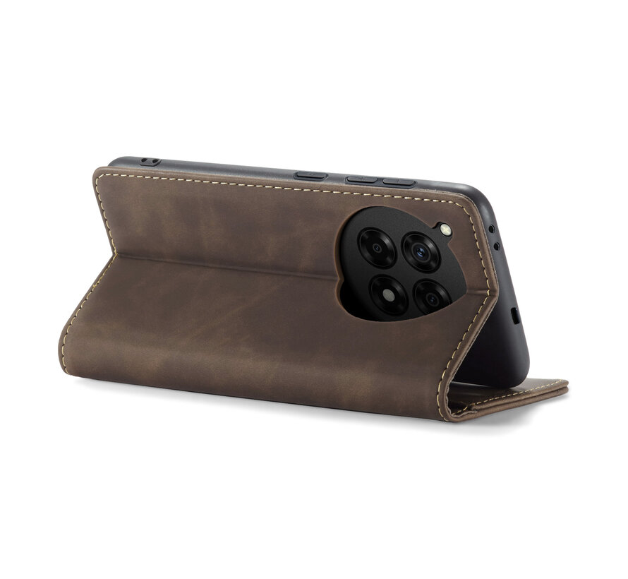 OnePlus 12R Wallet Hoesje Vintage Leder Bruin