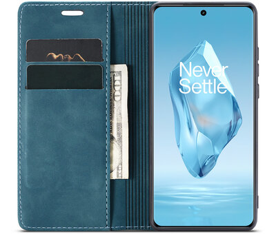 ProGuard OnePlus 12R Wallet Hoesje Vintage Leder Blauw
